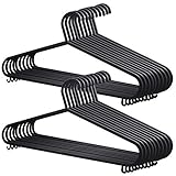 100x Adult Coat Hangers Black Colour Strong Plastic Clothes (36cm Wide)