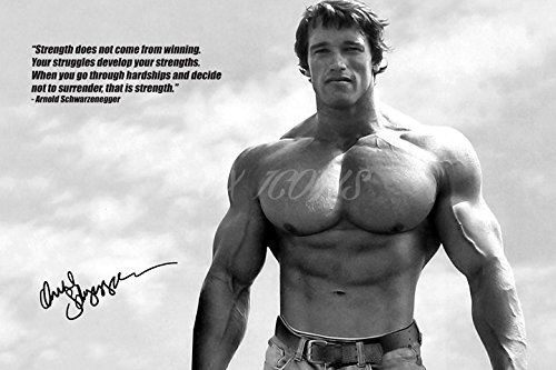 Arnold Schwarzenegger Signiert Foto Print Zitat – großartige Qualität – 30,5 x 20,3 cm (A4)