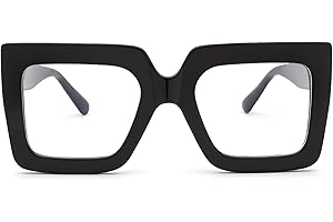 Pro Acme Blue Light Blocking Glasses - Big Square Thick Frames Fake Glasses for Women