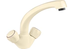 Deva Profile Beige Kitchen Mixer Tap Flow Hot & Cold Cream Dual Single Or Double Sink Basin Swivel Faucet DCP124/004 – 12 Year Warranty, One Size