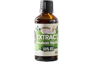 Royal Brand Extrakt Vanille Bourbon 50 ml, 100 % organic, BIO, EU Bio-Kontrollstelle, Perfekt für Erdbeeren mit Schlagsahne, vanilla extract for baking