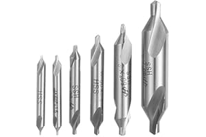 DingGreat 6 pezzi HSS Centro Punte da Trapano, 1/1.5/2/2.5/3/5mm 60 Gradi Frese Centrali Utensili Set Svasatore Utensile