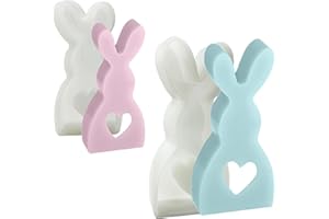 MONOFRESH 2 Stück Kaninchen Silikonformen Gießformen Ostern, DIY Silikonform Ostern, 3D Hasenform Gießformen Silikon, Silikonform Hase Backform, Osterhase Silikonform for Gips, Sojawachs Kerzen, Handwerk
