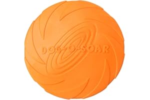 Andiker Hundespielzeug mit fliegender Scheibe, Spielzeug für Hunde, fliegende Untertasse, strapazierfähiges Gummi, Kauspielzeug für interaktiven Spaß im Freien, (L)