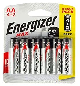 Energizer Max Alkaline AA Batteries - Pack of 6