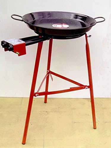 Paella Cooking Set Garden Paella Cooking Set-Reinforced Braced Tripod Stand-42cm-Enamelled Paella Pan with 350mm Burner