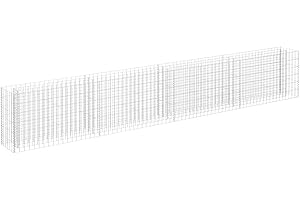 vidaXL Gabion Raised Bed - Sturdy Galvanised Steel Garden Basket Pot 360x60cm, Stylish and Practical Garden Accessory for Plants and Flowers