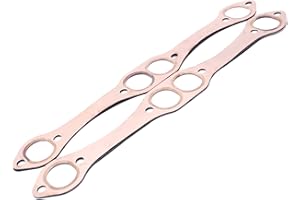 GSKMOTOR Exhaust Manifold Gasket Set - Car SBC Exhaust Gaskets Oval Port Copper Header Reusable Replacement for Chevy SB 327 305 350 383