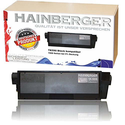 Hainberger Toner für Kyocera TK590 Black für ECOSYS M6526cdn / FS-C5250DN / ECOSYS P6026cdn / FS-C2126MFP / ECOSYS M6026cdn / FS-C2026MFP / FS-C2626MFP / ECOSYS M6526cidn / FS-C2526MFP / ECOSYS M6026cidn