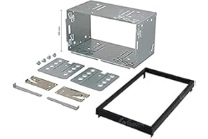 Jf Sound car audio system Gabbia autoradio 2 din misure standard telaio autoradio universale in metallo con cornice, gabbia doppio din, altezza 103 mm