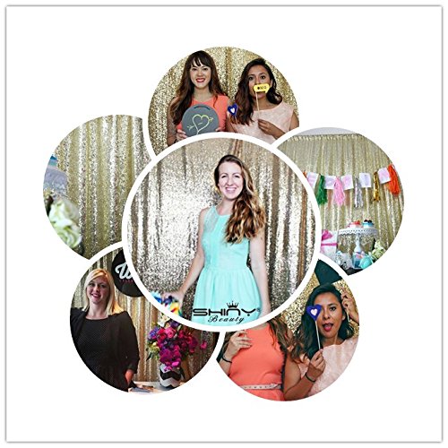 ShinyBeauty Hintergrund Hochzeit Beste Wahl 125x245cm Licht Gold Pailletten Pailletten Foto Hintergrund, Photo Booth Kulisse, Fotografie Hintergrund, DIY Photobooth, Zeremonie Kulisse, eines Tages versandfertig - 7