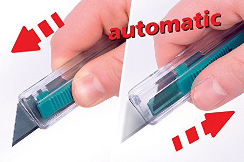 Wolfcraft 1 Sicherheitsmesser aus Kunststoff mit einziehbarer Klinge inklusive einer Trapezklinge, 4135000 - 6