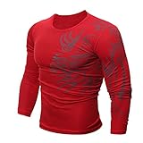 Cramberdy Langarmshirt Herren Hemd Herren Tops Herrenhemden Shirt Langarm Sweatshirt Rundhals Beiläufig Drucken T-Shirt Freizeithemd Langarm Fitness Hemd Männer Blusen Oberteile Kleidung