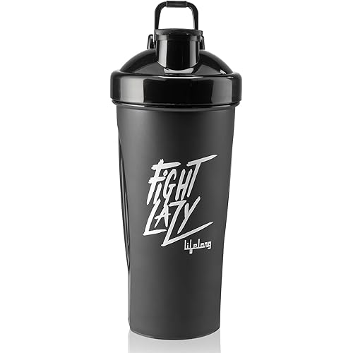 Lifelong Protein Shaker|100% Leakproof Stylish Protein Shaker Bottle|Sipper Bottle|Gym Bottle for Protein- 700ml (LLSHB04, Black) |Plastic