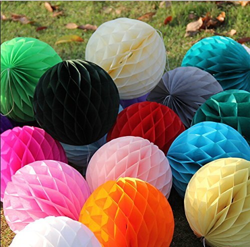 SUNBEAUTY 40er Set Mini 5cm Wabenball Honeycomb Balls Zeremonie Dekoration (5cm) - 2