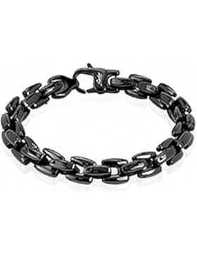 Mianova Schmuck Edelstahl Panzerarmband Gliederarmband Edelstahlarmband Biker Panzer Armband Schwarz Bracelet...
