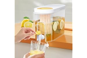 Corsehild 3.9L Drinks Dispenser Slim Fridge Beverage Dispenser Kettle Plastic Fridge Jug Drinks Chiller Large Ice Water Infuser Cold Buckets Desktop Water Container Tank with Tap for Fruit Juice Tea