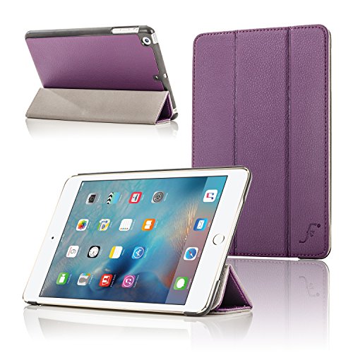 Forefront Cases® Apple iPad Mini 4 / 4th Gen A1538 Leder Hülle Schutzhülle Tasche Smart Case Cover Stand - Rundum-Geräteschutz und intelligente Auto Schlaf / Wach Funktion