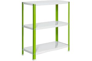 SIMON RACK Simonrack G02100204901043 - Scaffalature con le viti (900 x 1000 x 400 mm, 100 kg/scaffale, 3 ripiani metallici) verde/bianco metallo