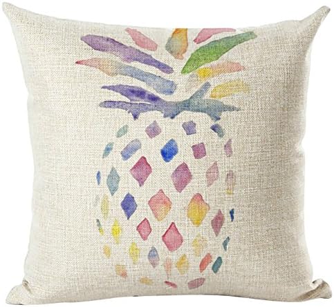 Livecity Colorful Pineapple Print Pillow Case Waist Throw Cushion Cover Bedroom Decor (9#)