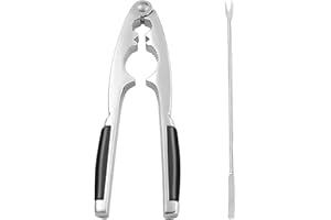 JOYIAL Hochwertiger Nussknacker, Nussknacker Edelstah 2 Stück Set, Walnüsse Nussknacker mit Krabbennadel, Metall Walnussknacker mit Rutschfestem Griff für alle Arten von Nüssen Hummercracker