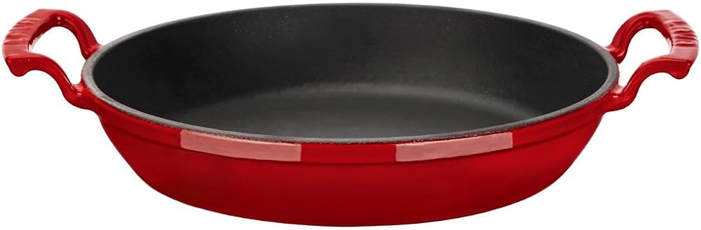 Lava Döküm Yuvarlak Sahan Döküm Demir Yekpare Çift Kulplu Çap(Ø)24cm. Kırmızı