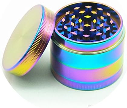 Colourful 4 Pieces Metal Zinc alloy Tobacco Grinder Spice Grinder Herb Grinder-Rainbow Metal -40mm &amp;50mm-Mystyles (1.5inch(40mm))
