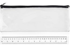 Surcotto Clear Pencil Case, 32 cm Transparent Pencil Case for Exams, GCSEs, 1 Piece