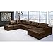Produktbild JUSTyou Thunder Wohnlandschaft Couchgarnitur Polsterecke Kunstleder (LxHxB): 357x86x230 cm Braun Ottomane Links