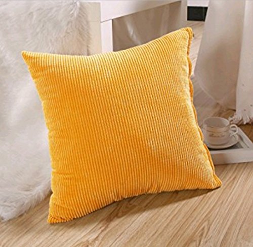 westeng 1 Maiskörner Cord Kissenbezug, quadratisch Kissen Überwurf Fall Home Office Bar Decor 45 x 45 cm (gelb) - 2
