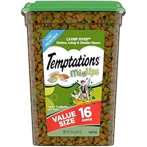 TEMPTATIONS MixUps Treats for Cats CATNIP FEVER Flavor 16 Ounces, With Our Mouthwatering Menu We Have a Flavor For Every Feline