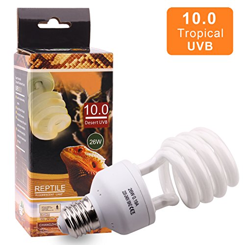Repti 10.0 26W Bombilla Alta Salida UVB Desierto Bombilla Fluorescente Compacta para Anfibios Plantas Suculentas Lagarto Tortuga Mejorar la Síntesis de D3 Aumenta la Absorción de Calcio 220-240V