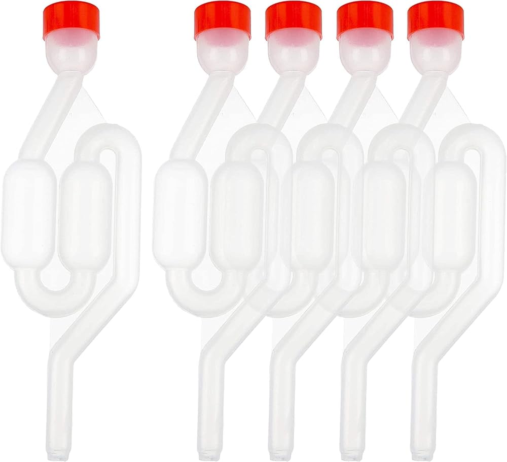 Kiuiom Şeffaf Fermantasyon Hava Kilidi, Fermantasyon Tüpü, Şarap Çek Valfı, Fermantasyon Vanası, Şarap Fermantasyonu için Tıpalı 5PC Fermantasyon Tüpü Plastik Fermantasyon Kilidi Şarap Birası Yapımı Fermantasyon