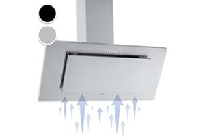 Klarstein Dunstabzugshaube, Dunstabzugshaube 90cm, Dunstabzugshaube Umluft/Abluft, Abzugshaube mit Fettfilter, Dunstabzug zur Wandmontage, Dunstabzugshauben mit LEDs, Kopffreihaube 292 m³/h Abluft