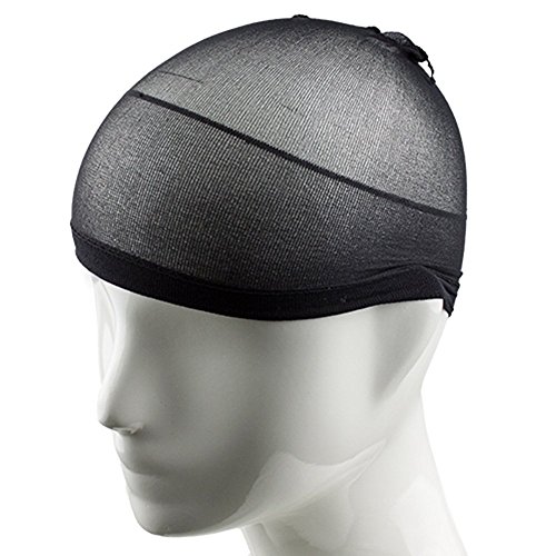 Gemini_mallUnisex Nylon Stretch Mesh Black Wig Cap Hair Cap