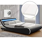 ✔️ Trendiges Doppelbett: Komfortables Polsterbett (schwarz) mit 180 × 200 cm großer Liegefläche ideal für Paare. Absoluter Eyecatcher für Ihr Schlafzimmer.