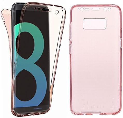 Galaxy S8 Case, Happy360 Shockproof TPU 360 Degree Protective Clear Crystal Rubber Soft Case Cover for Samsung Galaxy S8, Rose Gold