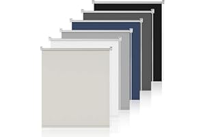 ‎SANFREE Thermo Rollos für Fenster ohne Bohren Klemmrollo ohne Bohren Creme B65 x H150cm-Stoffbreite 60cm Verdunklungsrollo ohne & mit Bohren Rollo innen Fenster Sonnenschutzrollo für innen