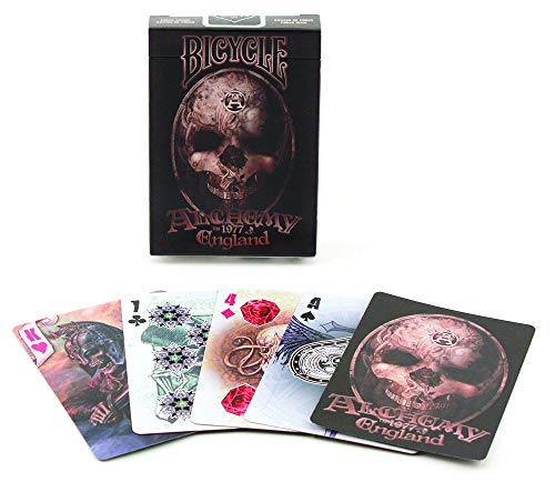 Bicycle- Alchemy Baraja de Poker de colección de 54 Cartas (52 + 2 Jokers), Color Negro (Naipes Heraclio Fournier USP43577)