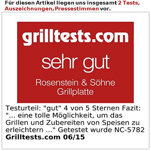 Rosenstein & Söhne Gusseisen Wende-Grillplatte für Ofen, Herd & BBQ Grill, 38×23 cm - 3