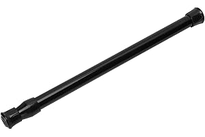 MOKERNALI Barra de Cortina de Baño, Barra de Cortina Extensible 30 a 50 cm, Fijación sin Taladro ni Tornillos, Palo de Cortina Negro Diámetro 1,3cm Ajustable, Antideslizante, para Dormitorio, Baño