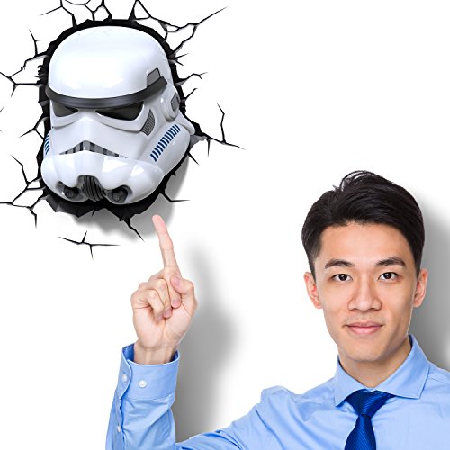 Star Wars Stormtrooper Light FX LED Kinderlampe Wandlampe – Nachtlicht für kinder mit automatische Abschaltung und wandaufkleber - 5