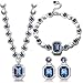 YELLOW CHIMES Swarovski Elements Divine Angelic Blue Hues Designer Crystal Necklace Earrings Bracelet for Women RS.1375.00