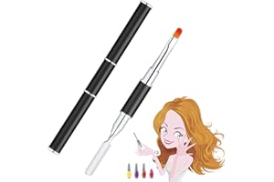 MCSQK Pennello per Unghie, 2 in 1 Dual-ended Polygel Nail Pennello Pittura Penna, Slice Forma Strumenti Per Gel UV Acrilico Nails Extension Multifunal Nail Art Strumento Polygel Picker