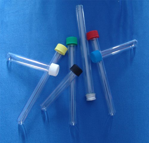 Preisvergleich Produktbild 100x16 Gewindeglas mit Plaste Schraubkappe grün 100 Stück SCHWEFELFADEN Reagenzgläser