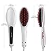 BEAUTY STAR® Hair Straightener Brush, White Digital Anti Static Ceramic Hair Straighteners Heating Detangling Hair Brush Paddle Brush For Faster Straightening Styling