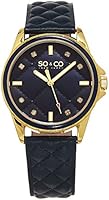SO&CO New York SoHo Women's Quartz Watch with Blue Dial Analogue Display and Blue Leather Strap 5201.3