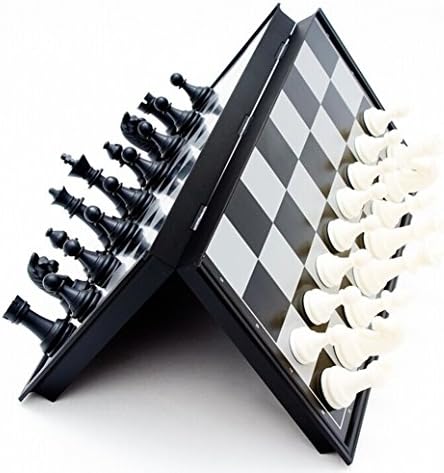 Phatias Magnetic Board Chess Set Foldable Chess Board (12.5inchs*12.5inchs) with 32 Chess Pieces (Black&White)