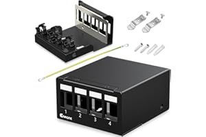 Enmane 4 Port Patchpanel 1U Leeres Patchpanel Kompatibel Mit RJ45 Keystone/USB Keystone/HDMI Keystone