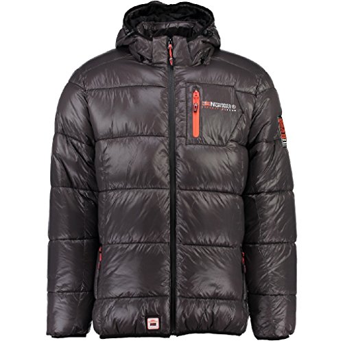 Geographical Norway Herren Steppjacke mit Kapuze - sehr leicht, wattiert und warm - Modell Bayavor (XL, d.Grey)